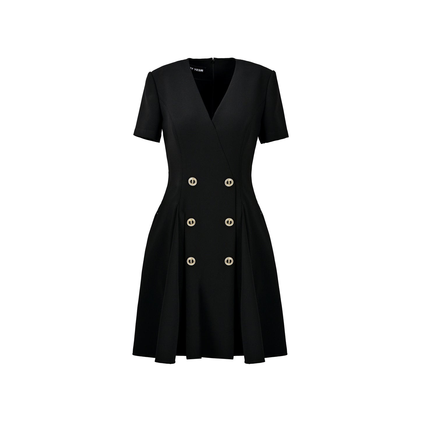 YES BY YESIR | Big A-Line Double-Breasted Casual Dress - VARESSA.