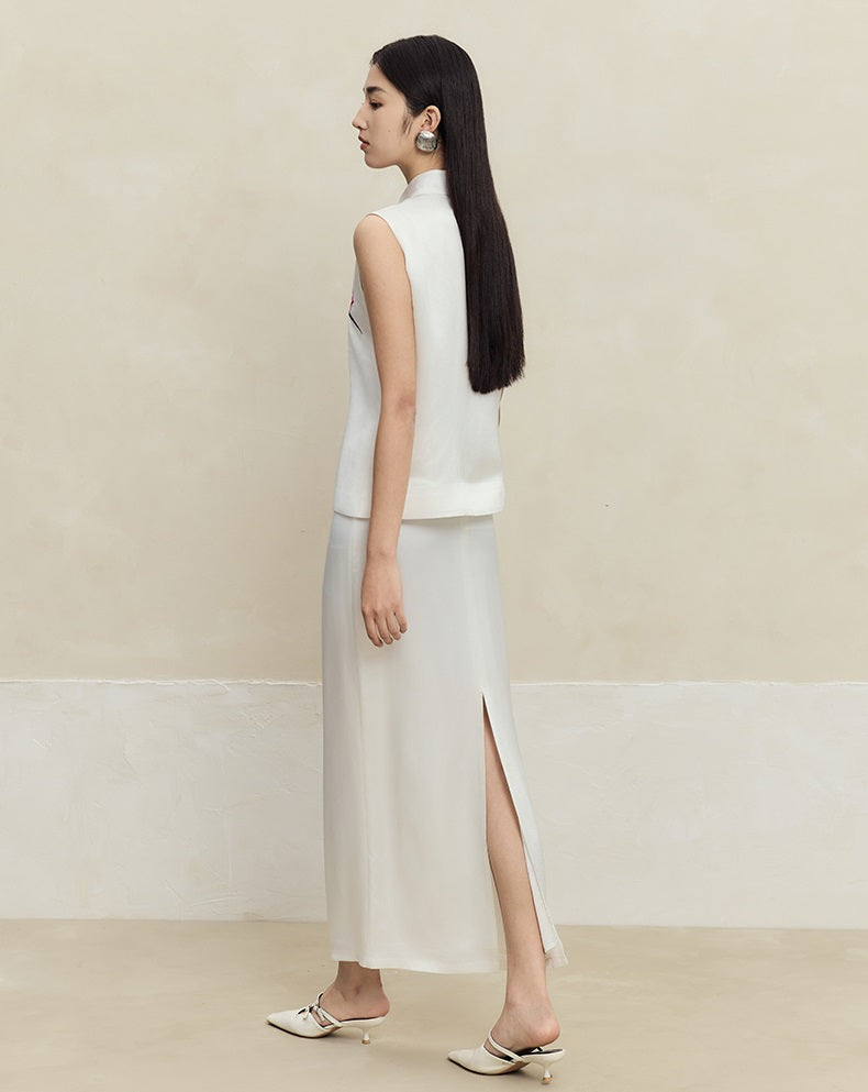 HECO High-waisted purple black white back slit skirt Hip Girl - spirit.