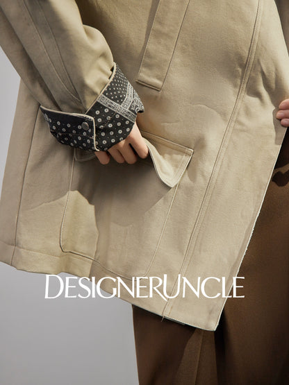 DGU "Mu Brown" retro khaki jacket retro loose slimming versatile top - Wilhelmina.