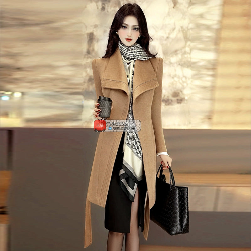 VJE One-piece Tweed Jacket Commuter Short Coat-DOWA.