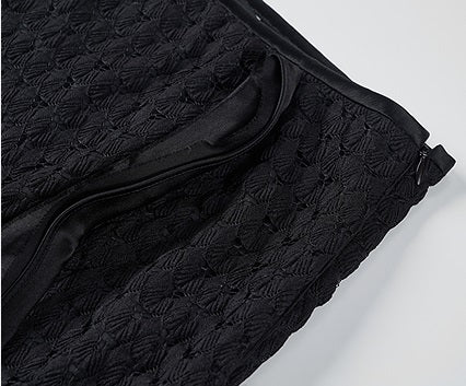 COMME MOI  women's black cut-out side slit straight skirt - DELIAH.