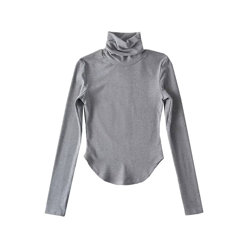 Le Palais Vintage basic high-neck slim-fitting T-shirt and knitted shorts-BATOU