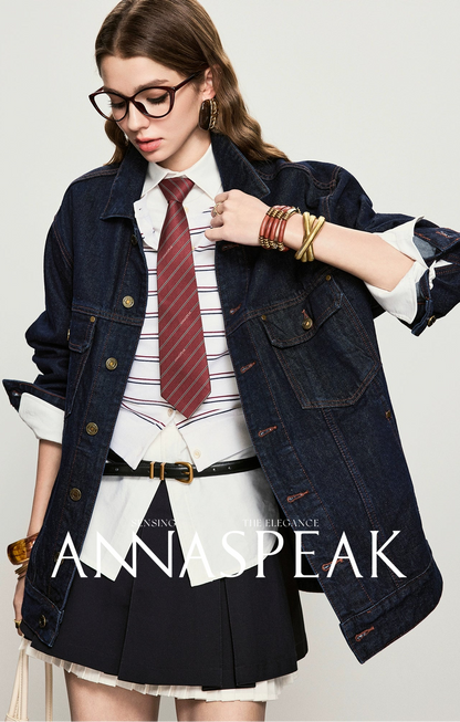 ANNASPEAK starfish denim silhouette denim jacket-SARE.