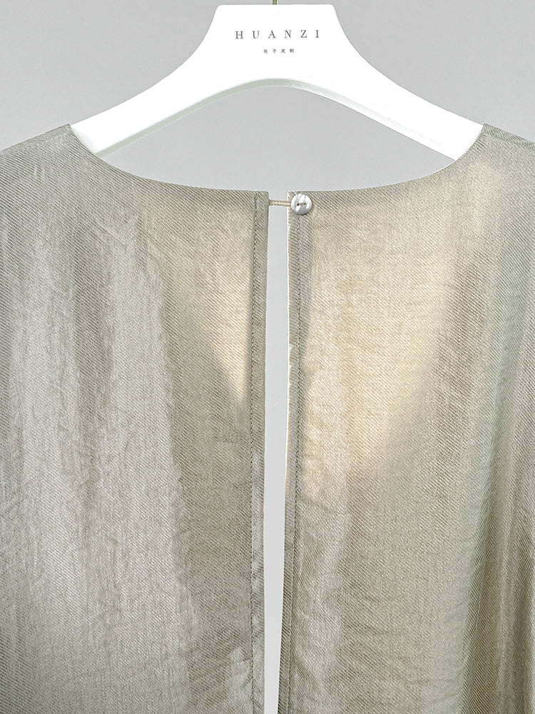 Huanzi custom high-end long sleeveless V-neck dress summer - Miel