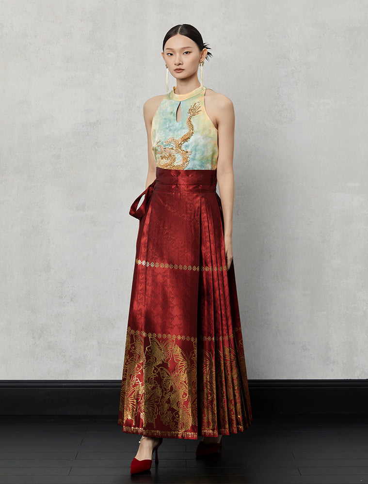 HECO silk tie-dye jacquard vest camisole top women - grat.