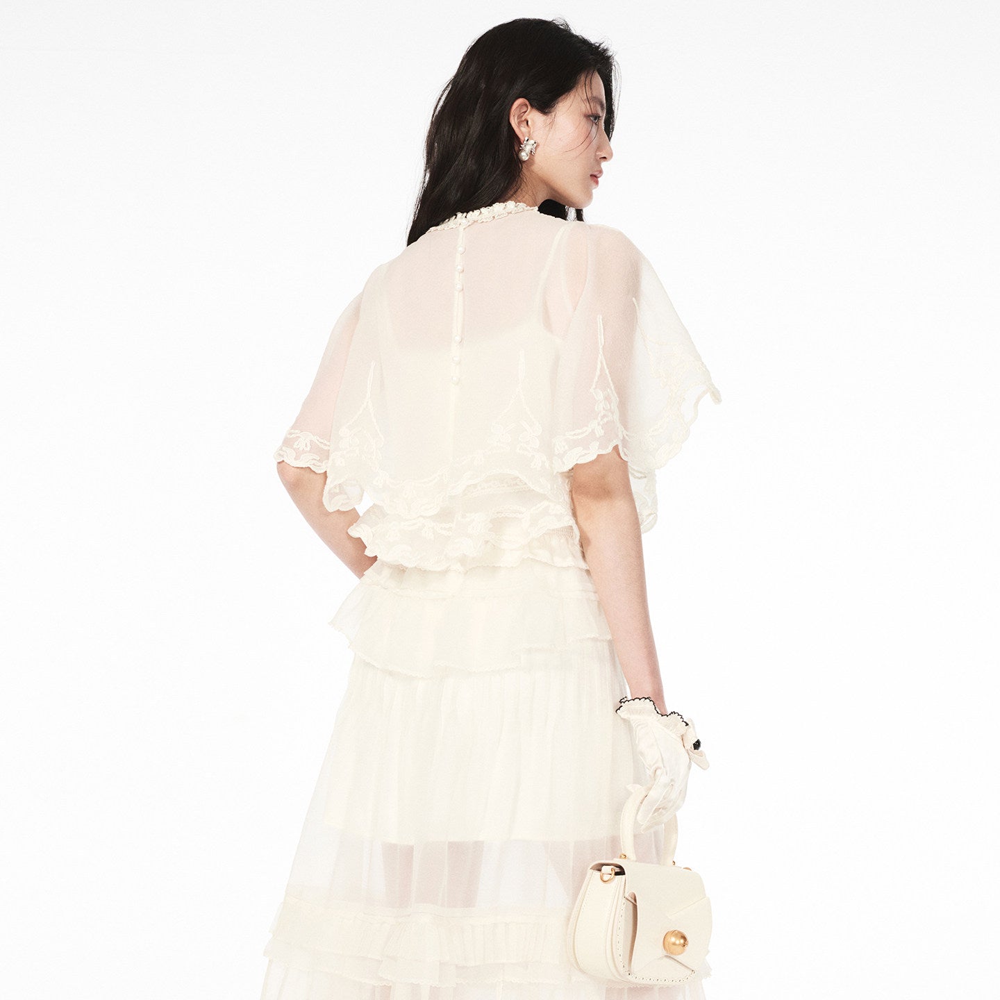 FAME organza embroidered beaded top - HAYDEN