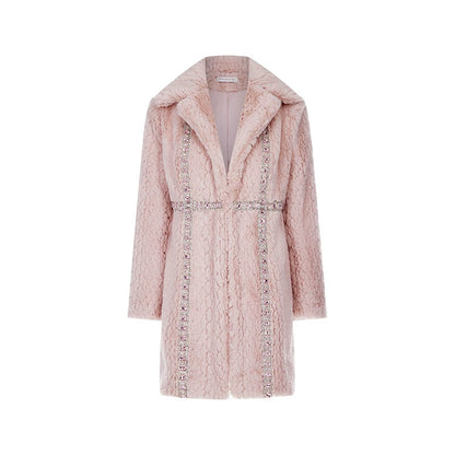 Wardrobes by Chen  Luxury Soft Pink Handmade Diamond Fur Plush Coat-Elanor