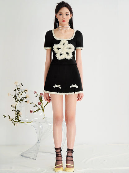 CHECOCRE Stubble Customer Fashion Xiaoxiang Knitted Suit Culottes  - MESSY