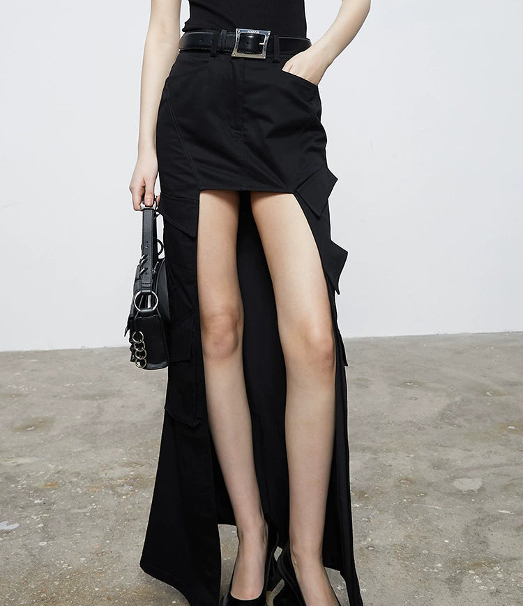 ANNAKIKI niche designer irregular multi-pocket skirt-CHIYO