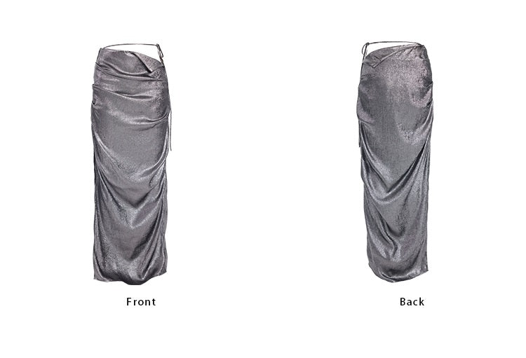TINY IN two-tone pinch sexy long skirt -SAKUNA