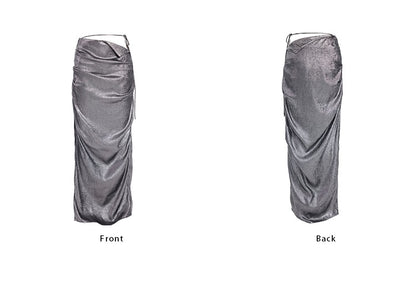 TINY IN two-tone pinch sexy long skirt -SAKUNA