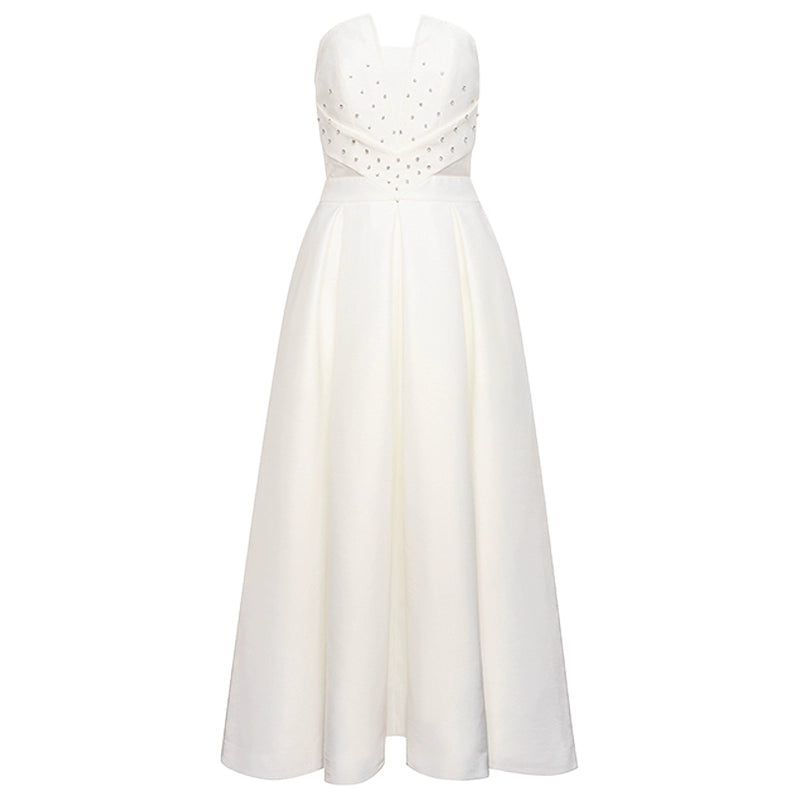 YES BY YESIR white elegant sexy bandeau strapless pocket midi formal d GOOD GIRL REBEL YES BY YESIR white elegant sexy bandeau strapless pocket midi formal d GOOD GIRL REBEL