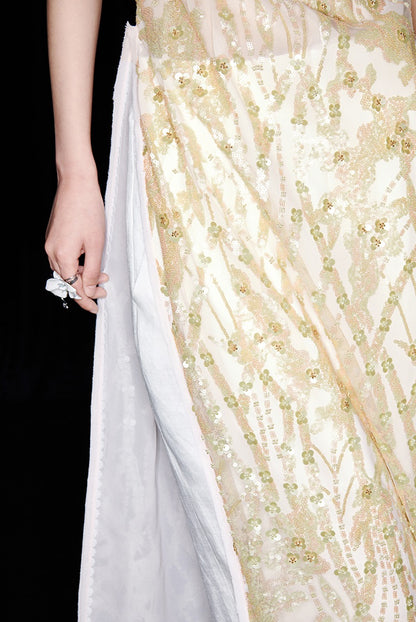 M essential Ma Kai designer brand Jinghui embroidered cheongsam long Dress - SANDRA.