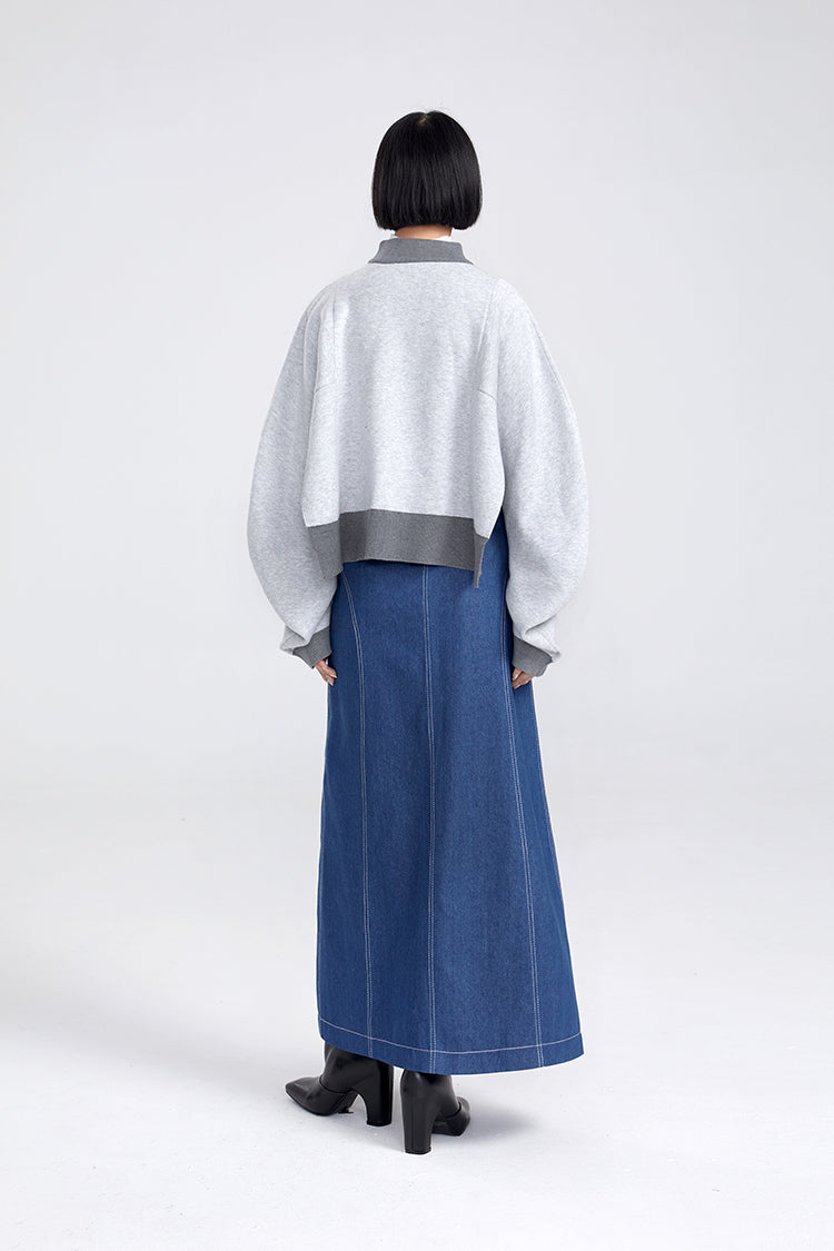 TINY IN big skleeve two wear short sweater-ZUKO