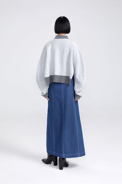 TINY IN big skleeve two wear short sweater-ZUKO