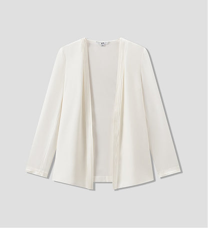 COMME MOI Lu Yan designer's new women's commuter collarless silk wool streamer suit - MARTHA.
