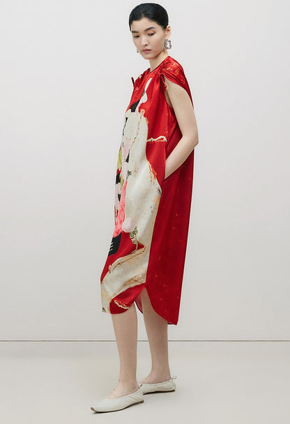 ZHUCHONGYUN spring silhouette shirred dress-KANON.