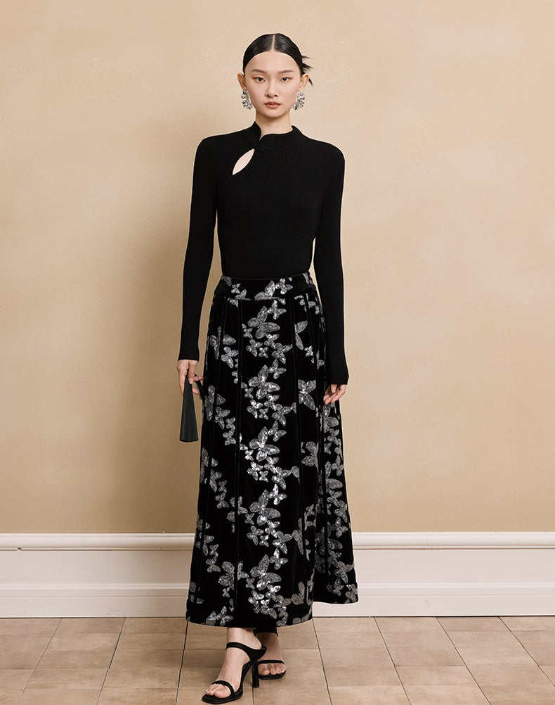 HECO Stand Collar red black white apricot Slim Bottom top Spring - treat.