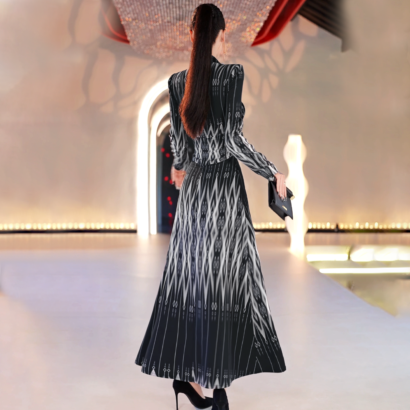 VJE  Fake Two Pieces Long Sleeve Dress - ACE.