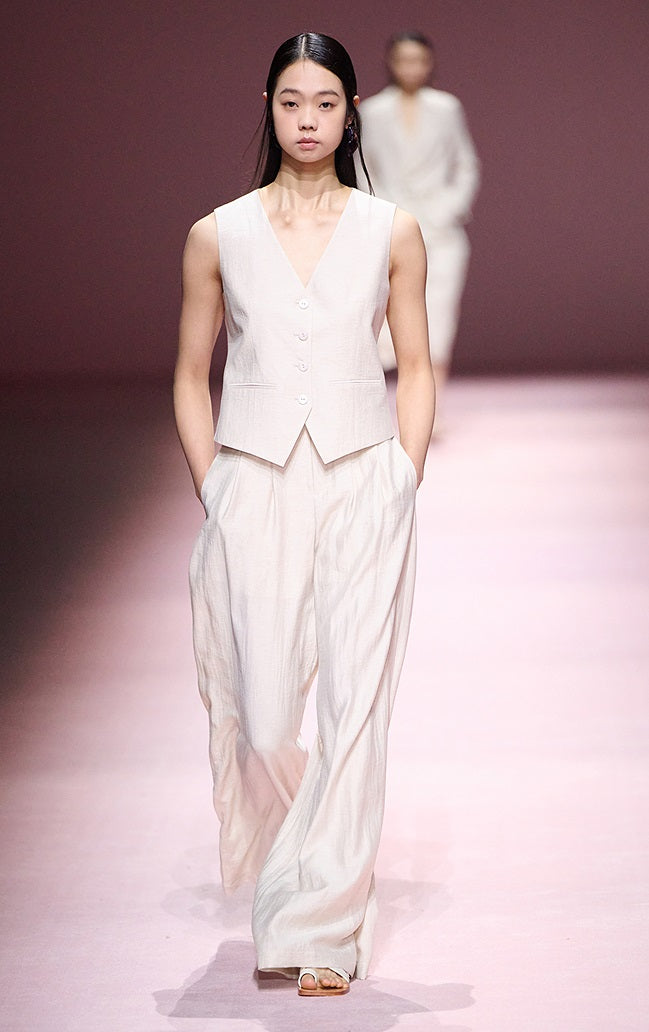 COMME MOI summer high-waisted double pleated wide-leg pants - LEVI.