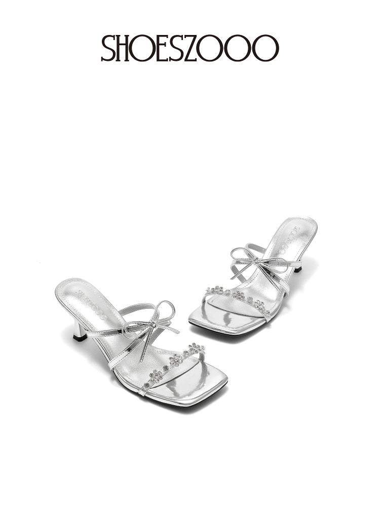 SHOESZOOO Rhinestone Strap Open Toe Sandal Heel - EXTRA.