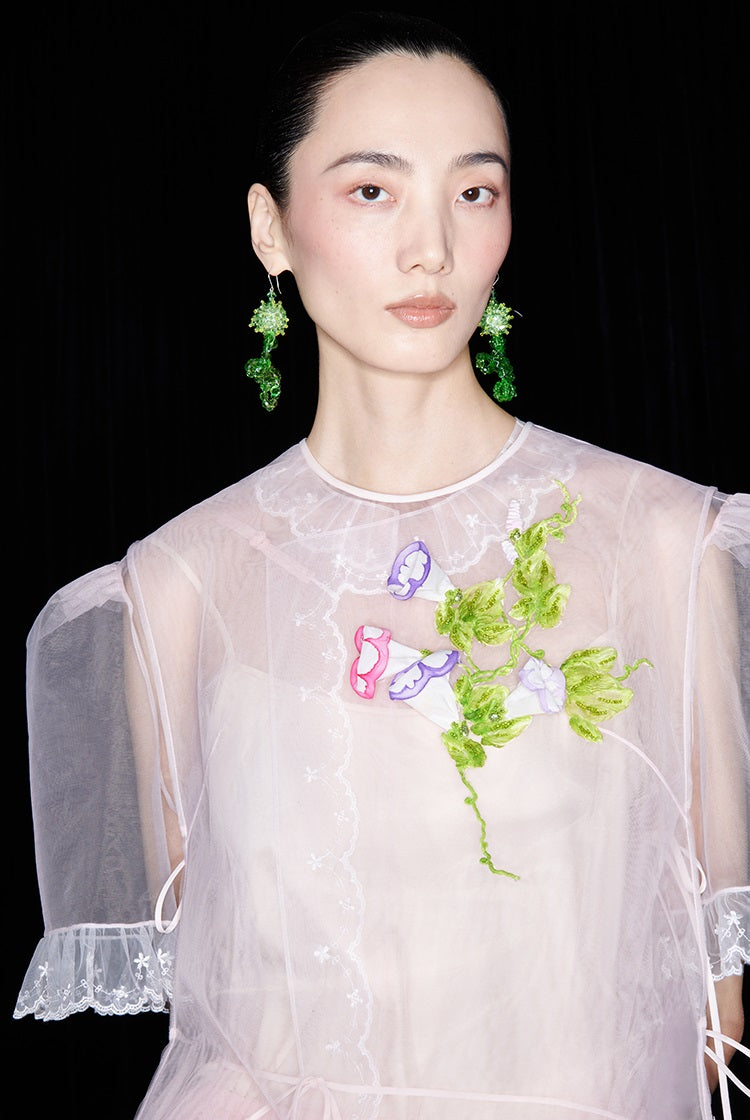 M essential Mackay designer brand mesh hand-painted morning glory vest - SAFE.