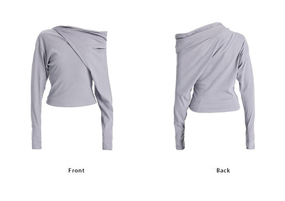 TINY IN Deconstructivism irregularly slanted shoulders T-shirt-FLORA