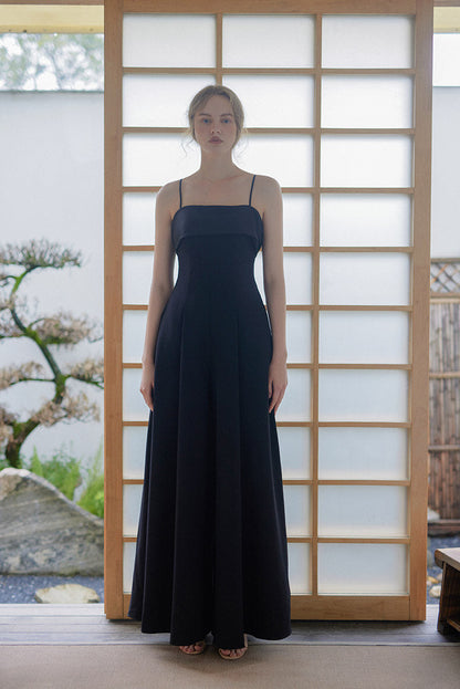 GOUDIN women's elegant black simple Jumpsuit -TOZIA.