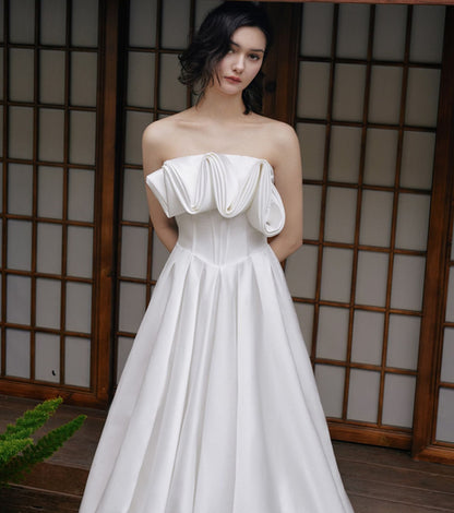 Goudin Dress, high-end, light luxury, niche bandeau dress - take