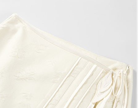 COMME MOI Lu Yan designer's new women's silk wool jacquard overlapping straight skirt - LIAM .