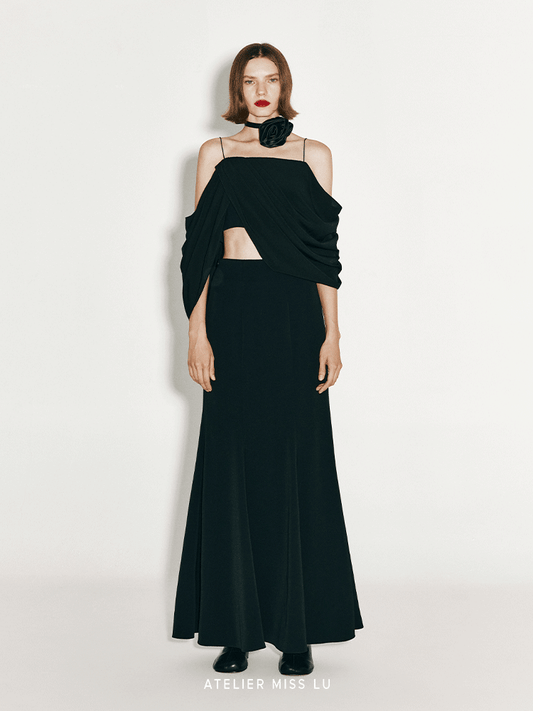 ATELIER MISS LU Drap Design Off-the-Shoulder Camisole Top - JASON.