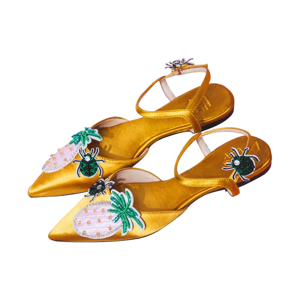 B-FEI pineapple summer pointed-toe flat sandals-RUTH.