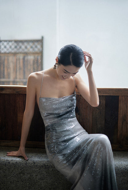 GOUDIN bridal backless French party evening engagement dress-BEAKA.
