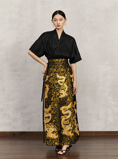 HECO Golden Dragon Year Horse Face High Waisted Skirt - allen.