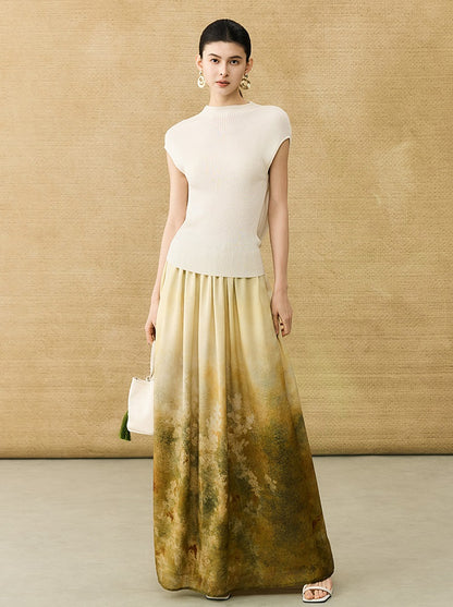 HECO Chinese comfortable neck sleeveless knitted T-shirt - QUEEN.