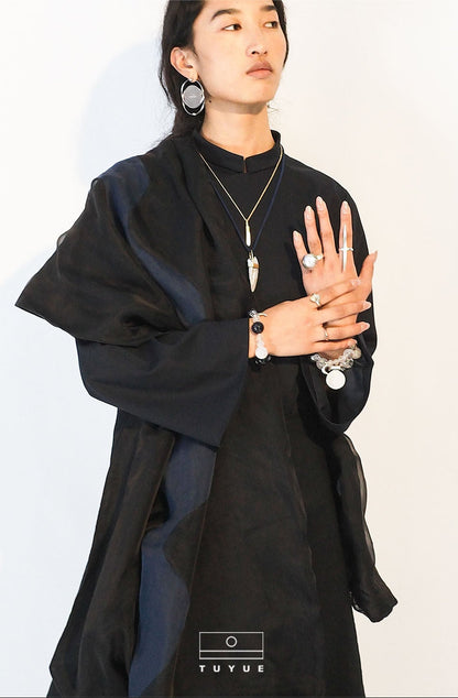 TUYUE Small Stand Collar Slanted Slim Suit Dress - DEBBY.