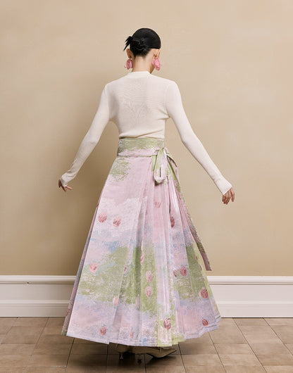 HECO red black white wool Blend twisted cut-out stand collar long-sleeved Knit- secret.