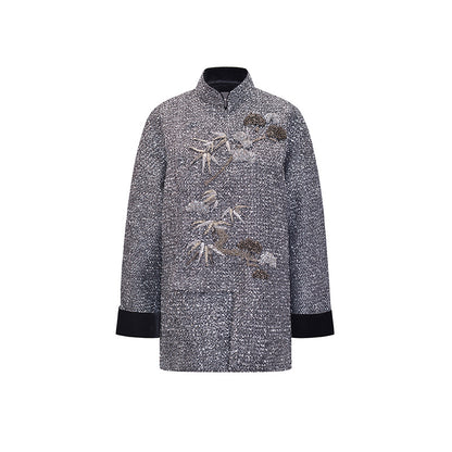 M essential Mackay designer cedar beaded jacket  elegant black velvet skirt- abel.