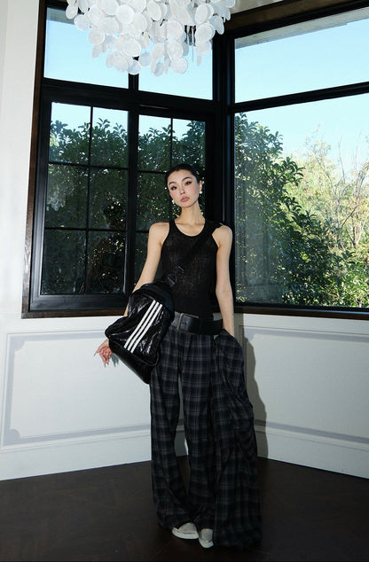 MEI SANGUAN Black sleeveless vest camisole - AVA