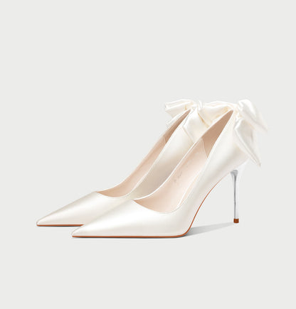 pjjuu women's new satin main wedding shoes - PERM