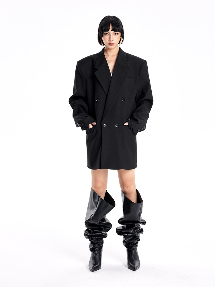 TINY IN Padded Wide Shoulder Cuffs women's Coat-POXY.