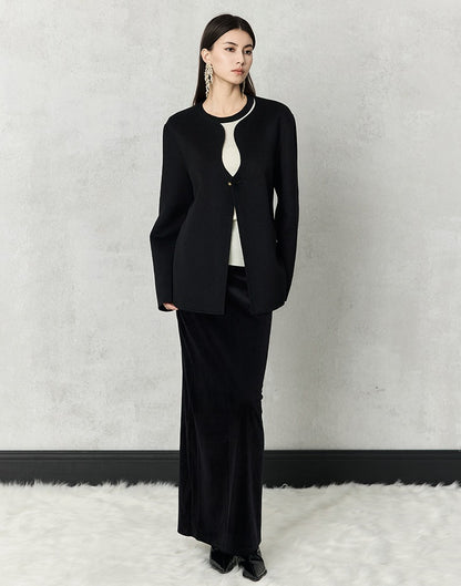 HECO winter double-sided woolen  black red apricot coat women - glory.