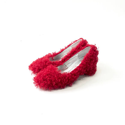 B-FEl lambswool shoes rolled mid heel-BUBA.