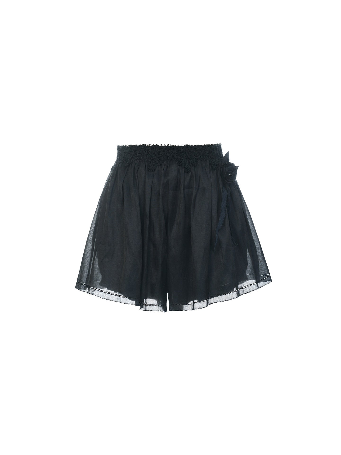 FAME lace embellished black culottes - FUNMI