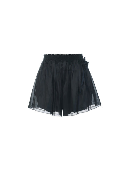 FAME lace embellished black culottes - FUNMI