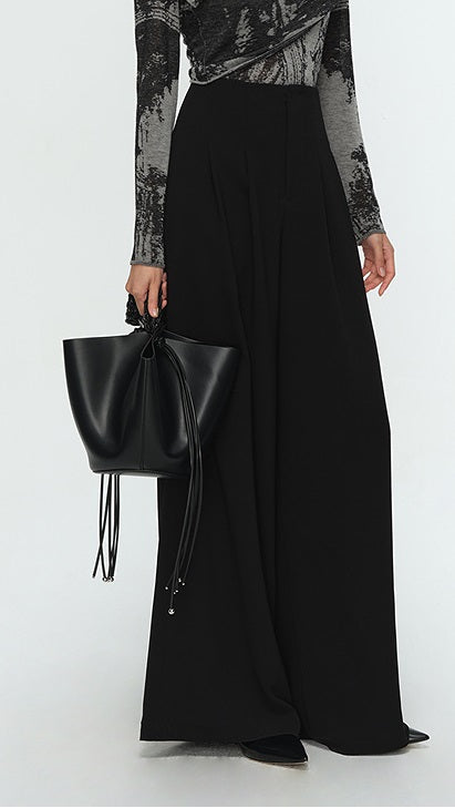 COMME MOI Lu Yan Designer's new commuter acetic high-waisted double-pleated wide-leg pants - MARD.