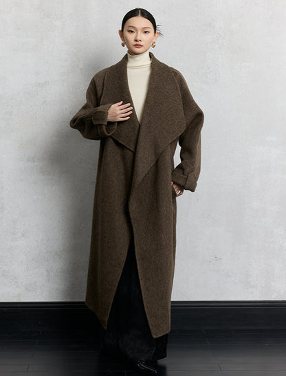 HECO Winter Thickened Warm Lapel Double-sided Woolen Long Wool Coat - loyal.