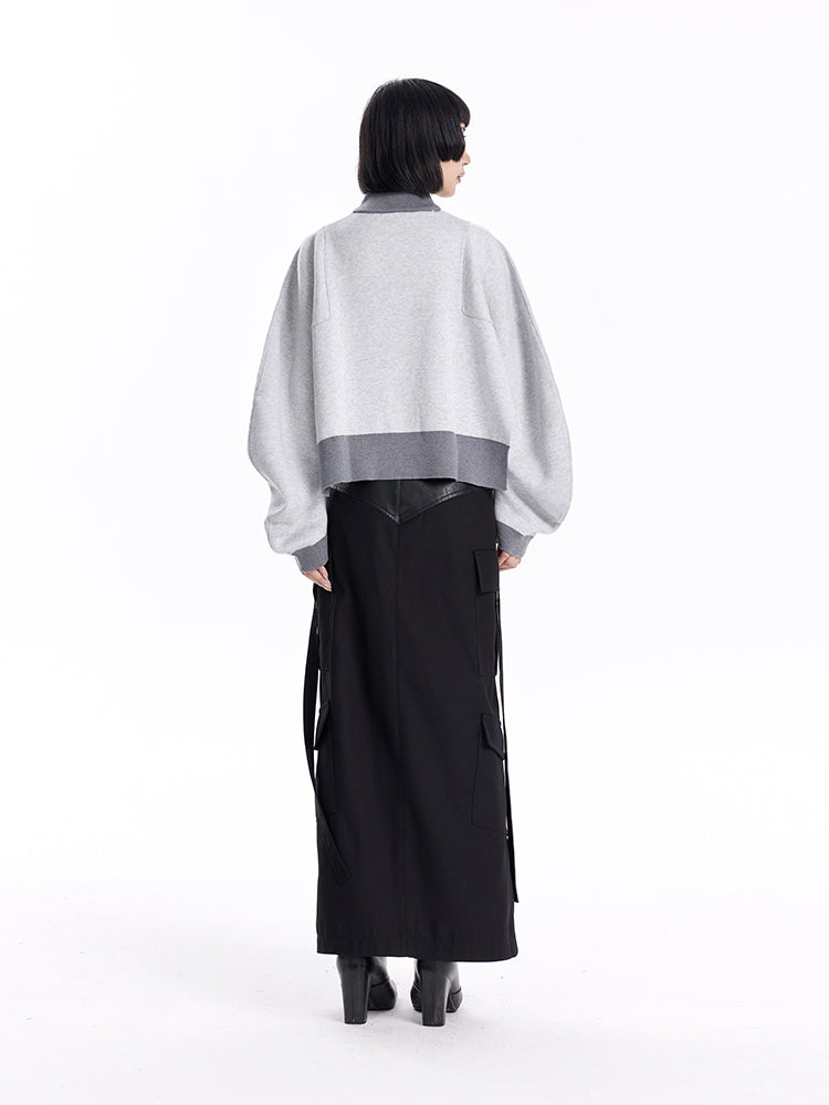 TINY IN big skleeve two wear short sweater-ZUKO