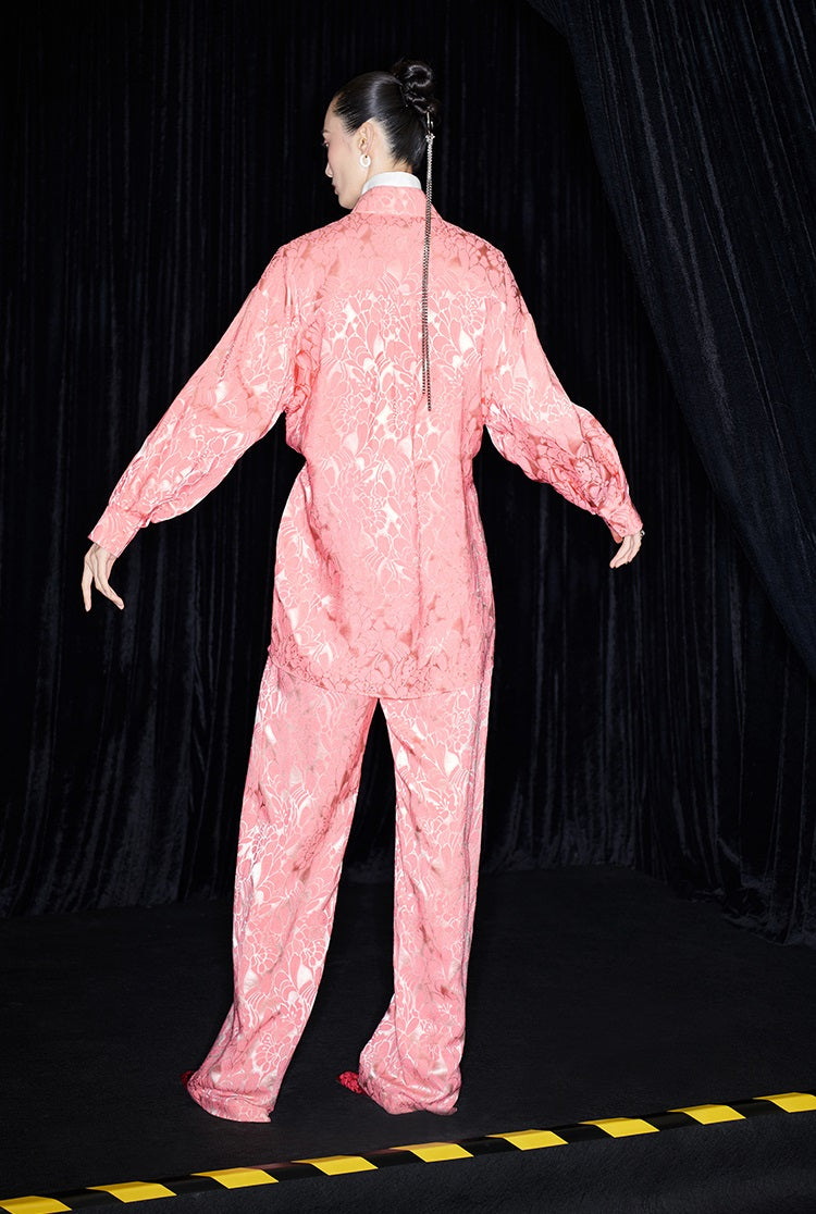 M essential Mackay designer fat jacquard wrapped around two stand-up collared shirts - LIGHT.