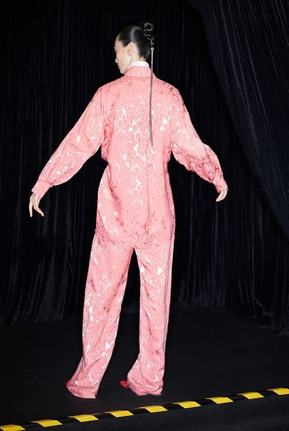 M essential Mackay designer fat jacquard wrapped around two stand-up collared shirts - LIGHT.